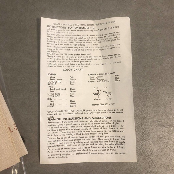 Vintage Embroidery Kit Dear Little Baby New Mother Prayer Jane Snead Samplers - Picture 7 of 9